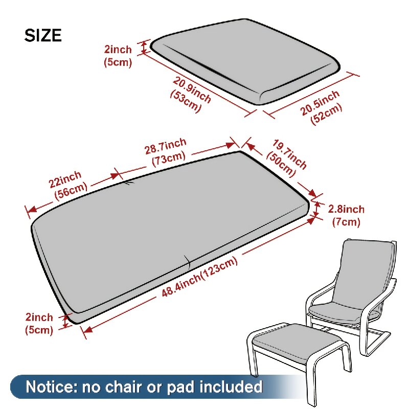 1 pièce Housse de chaise Poang - Visitor Chair Padded avis et prix