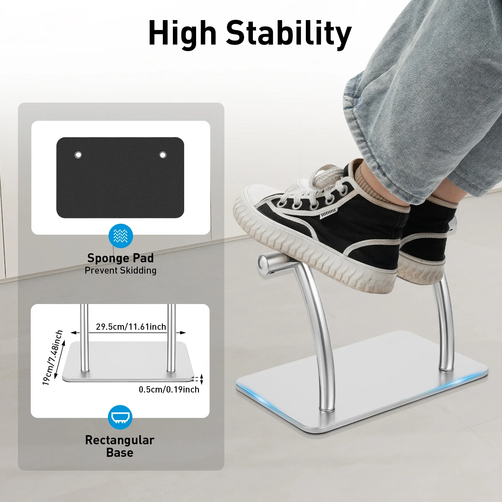 Repose-pieds en acier inoxydab - Work Office Furniture avis et prix